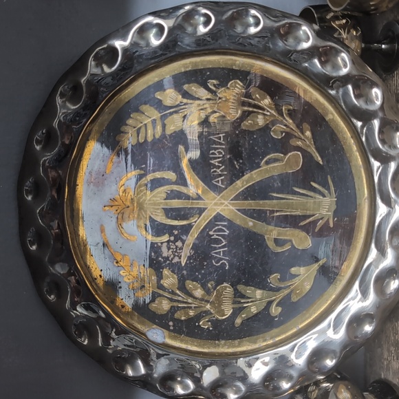 Vintage Miniature Copper/Brass Arabic Tea Set with Gold Accents - Picture 9 of 10